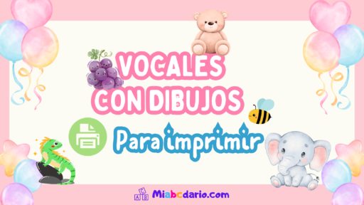 Vocales con dibujos para imprimir